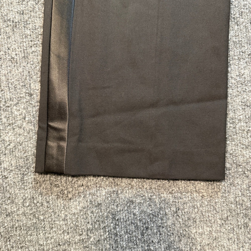Lauren Ralph Lauren Black Wool Blend Tuxedo Dress Pants Satin Stripe Size 12 - Picture 16 of 16